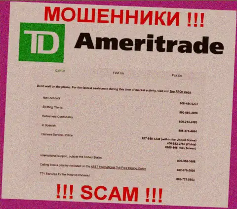 Мошенники из ТDAmeriТrade Сom звонят с различных номеров телефона, БУДЬТЕ КРАЙНЕ ВНИМАТЕЛЬНЫ !