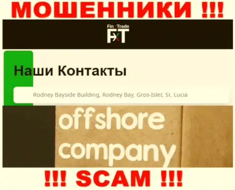 На онлайн-ресурсе Finx Trade приведен юридический адрес компании - Rodney Bayside Building, Rodney Bay, Gros-Islet, St. Lucia, это офшорная зона, будьте внимательны !!!