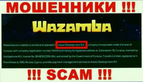 Вазамба Ком - это интернет ворюги, а руководит ими Араксио Девелопмент Н.В.