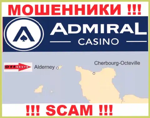 Т.к. Admiral Casino зарегистрированы на территории Алдерней, украденные финансовые средства от них не забрать