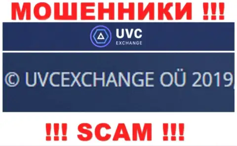 Данные об юр лице шулеров UVC Exchange