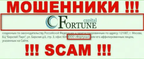 Fortune-Cap Com вроде бы, как руководит организация ООО Фортуна