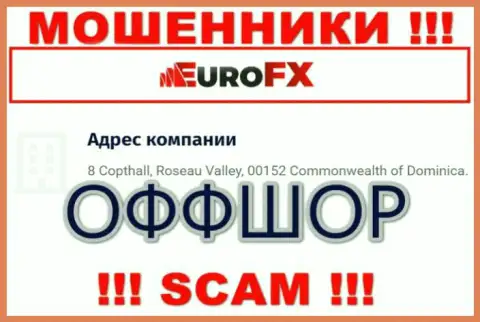 8 Copthall, Roseau Valley, 00152 Commonwealth of Dominica - отсюда, с офшорной зоны, internet кидалы Euro FXTrade спокойно грабят наивных клиентов