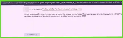 ТХ Глобал - это internet-мошенники, которые под видом добросовестной конторы, оставляют без денег клиентов (отзыв)