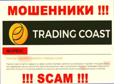 Тип деятельности TradingCoast: FOREX - отличный доход для internet-мошенников