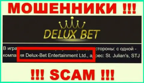 Delux-Bet Entertainment Ltd - это организация, управляющая интернет-махинаторами Deluxe-Bet Com