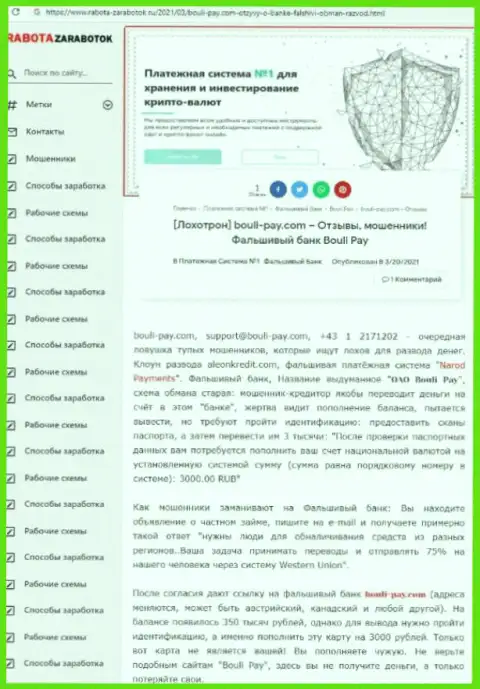 Очень опасно рисковать собственными сбережениями, бегите как можно дальше от Bouli Pay (обзор организации)