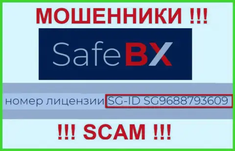 SafeBX Com, замыливая глаза доверчивым людям, выставили на своем сайте номер своей лицензии