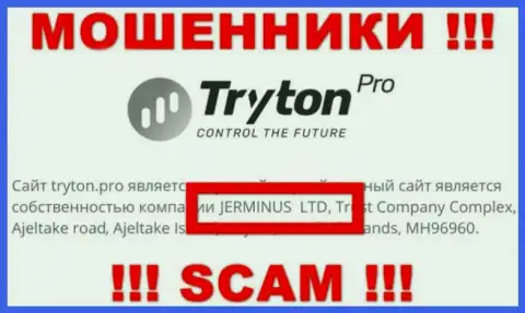 Информация о юр лице Тритон Про - им является контора Jerminus LTD