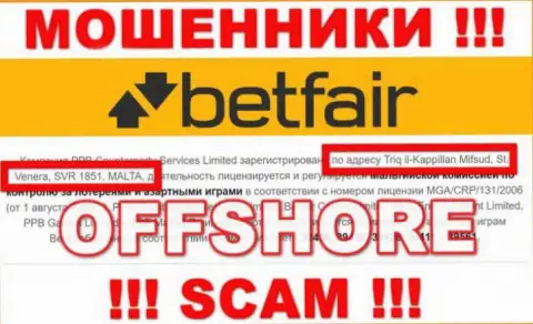 Не связывайтесь с конторой Betfair - эти разводилы засели в офшорной зоне по адресу Triq il-Kappillan Mifsud, St. Venera, SVR 1851, MALTA