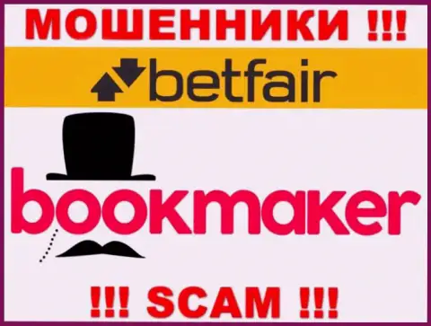 Основная деятельность Бетфаир Ком - это Bookmaker, будьте бдительны, промышляют неправомерно