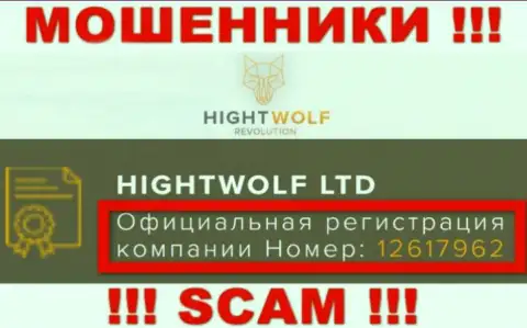 Наличие регистрационного номера у HightWolf (12617962) не говорит о том что организация порядочная