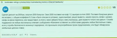 Не попадите на бесстыжий развод со стороны internet мошенников из организации 22 Бет - кинут (жалоба)