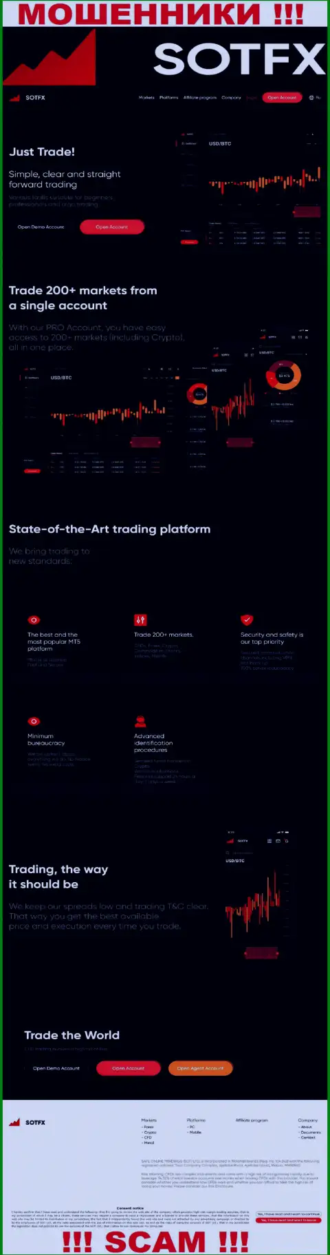 SotFX Com - это онлайн-сервис SAFE ONLINE TRADINGS (SOT) LTD, где легко возможно попасть на крючок данных мошенников