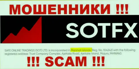 Мошенники SotFX Com зарегистрированы на оффшорной территории - Маршалловы острова