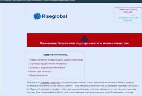 Подробно проанализируете условия взаимодействия Rise Global, в компании лохотронят (обзор)