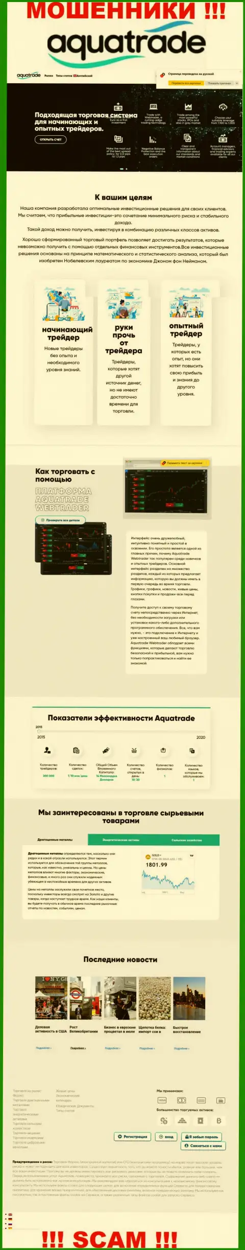 AquaTrade Cc - это web-сервис мошенников и разводил AquaTrade