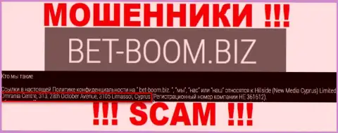 На официальном сайте Хиллсиде (Нью Медиа Кипр) Лтд расположен адрес регистрации указанной организации - Омрания Центр, 313, улица 28 октября, 3105 Лимассол, Кипр (офшорная зона)