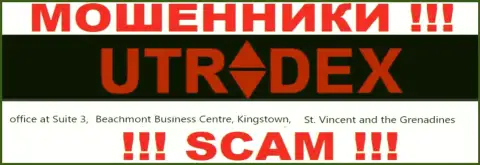 Адрес регистрации мошенников UTradex Net в офшорной зоне - office at Suite 3, ​Beachmont Business Centre, Kingstown, St. Vincent and the Grenadines, представленная инфа предложена у них на официальном информационном сервисе