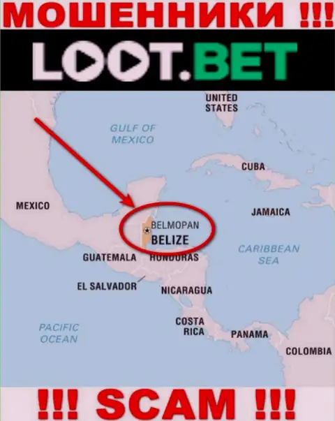 Лучше избегать работы с мошенниками Loot Bet, Belize - их офшорное место регистрации