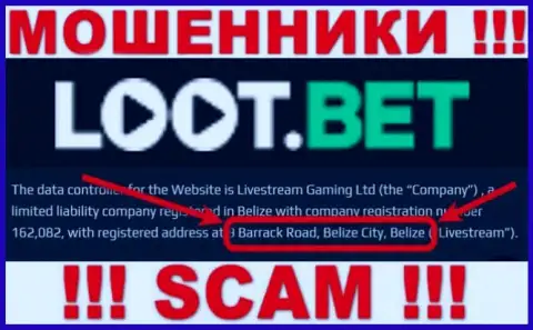 С LootBet очень опасно иметь дела, т.к. их официальный адрес в оффшорной зоне - 9 Barrack Road, Belize City, Belize