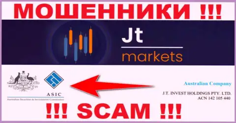 JTMarkets Com прикрывают свою незаконную деятельность жульническим регулятором - ASIC