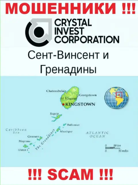 St. Vincent and the Grenadines - это официальное место регистрации организации CrystalInvestCorporation