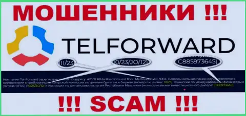 На информационном сервисе Tel-Forward есть лицензия на осуществление деятельности, только вот это не меняет их мошенническую суть