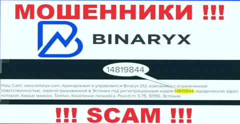 Binaryx Com не скрывают регистрационный номер: 14819844, да и зачем, оставлять без денег клиентов номер регистрации не мешает