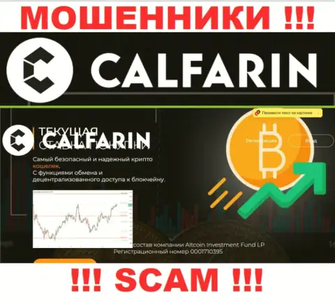 Основная страничка официального интернет-сервиса ворюг Calfarin Com