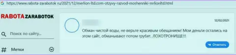 Мерлион - это стопудовый слив реальных клиентов, не работайте с данными internet-мошенниками (отзыв)