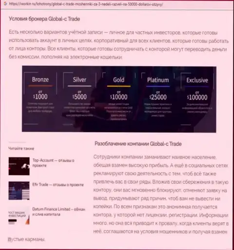 Обзорная статья, позаимствованная на другом сайте с раскрытием Глобал-С Трейд, как разводилы