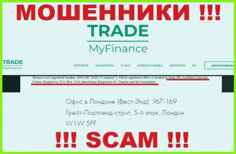 Не сотрудничайте с TradeMyFinance - указанные мошенники отсиживаются в оффшоре по адресу: Suite 305, Griffith Corporate Centre, P.O. Box 1510,Beachmont Kingstown, Saint Vincent and the Grenadines