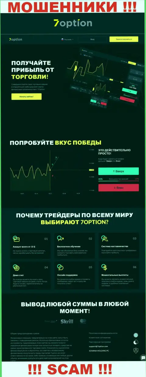 БУДЬТЕ ОЧЕНЬ ВНИМАТЕЛЬНЫ !!! Официальный веб-сервис 7 Опцион настоящая замануха для клиентов