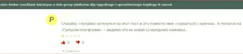 У себя в отзыве из первых рук, потерпевший от махинаций КНБ Групп Лимитед, описал реальные факты прикарманивания денег