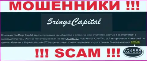 Файве Рингс Капитал засветили номер лицензии на интернет-сервисе, но это не обозначает, что они не ВОРЮГИ !!!