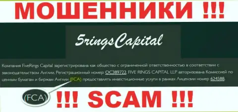 Не взаимодействуйте с FiveRings Capital - промышляют под крышей офшорного регулятора: Financial Conduct Authority (FCA)