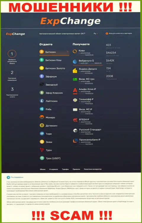 Официальный веб-сервис ExpChange Ru - это разводняк с красивой картинкой