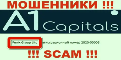 Fenix ​​Group Ltd - это контора, являющаяся юр. лицом A1 Capitals