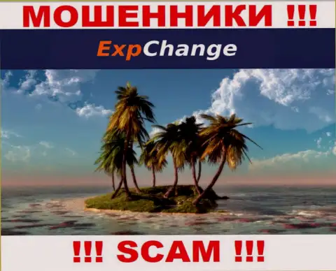 Отсутствие информации относительно юрисдикции ExpChange, является показателем противоправных уловок