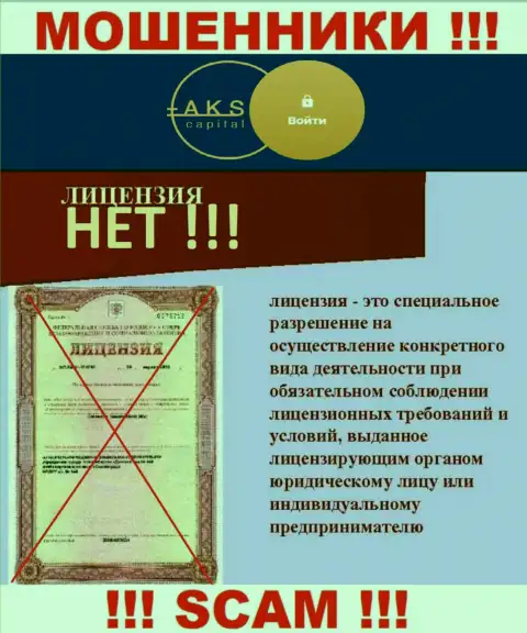 У конторы АКС Капитал не показаны сведения об их лицензии - это наглые internet-мошенники !!!