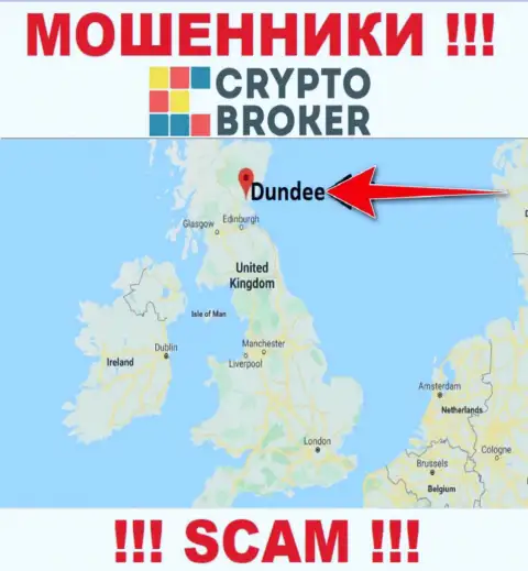 Crypto-Broker Com беспрепятственно лишают средств, так как разместились на территории - Dundee, Scotland