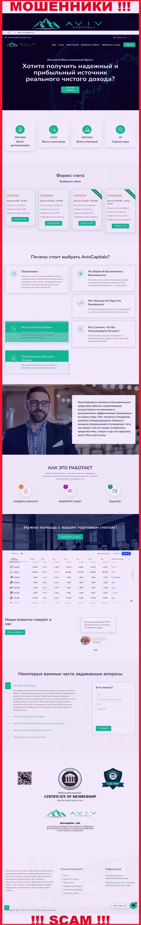 Хотим предупредить, сайт AvivCapital Ltd - АвивКапиталс Ком может для Вас обернуться самым что ни на есть капканом