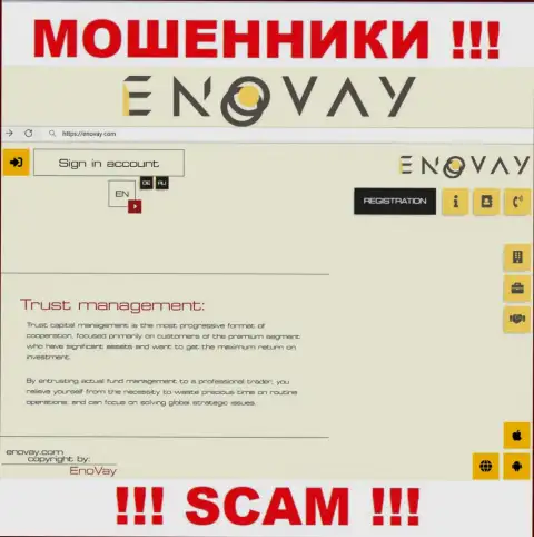 Вид официального интернет-сервиса неправомерно действующей компании EnoVay Info