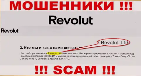 Revolut Ltd это компания, управляющая интернет обманщиками Revolut