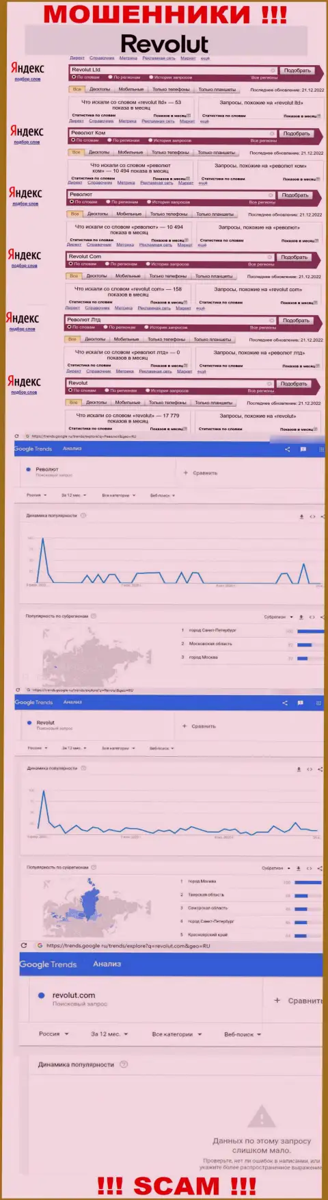 Статистические данные о запросах в поисковиках всемирной сети Интернет инфы об компании Revolut