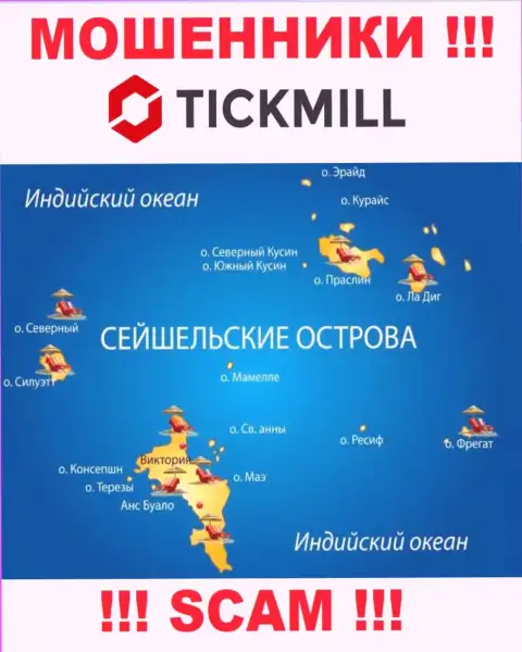 С Tickmill слишком опасно иметь дела, адрес регистрации на территории Republic of Seychelles