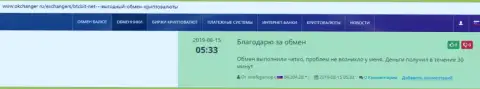 Про организацию BTCBIT Net на web-портале okchanger ru