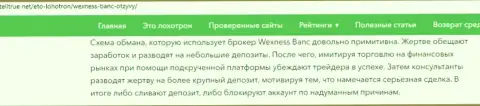 Совместное сотрудничество с мошеннической брокерской конторой WexnessBank может обернуться потерей накоплений (отзыв)